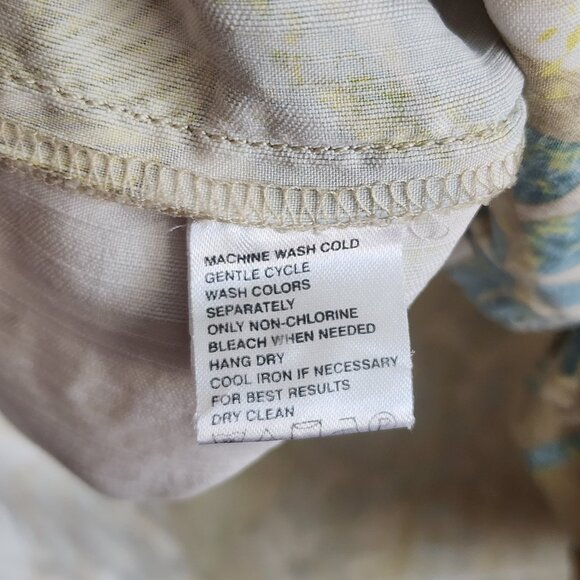 Tommy Bahama Shirt Mens Large Silk Brown Blue Yellow Floral Hawaiian Button Up - Picture 7 of 10